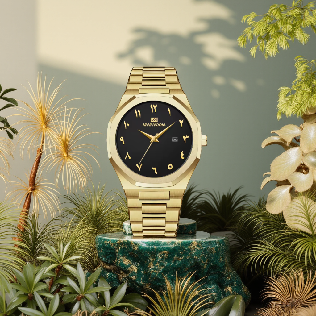 Montre Arabe dorée